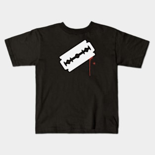 Razor blade blood drop (small) Kids T-Shirt